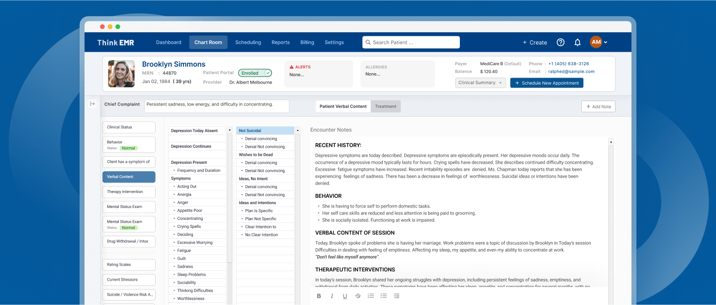 patient encounter charting image