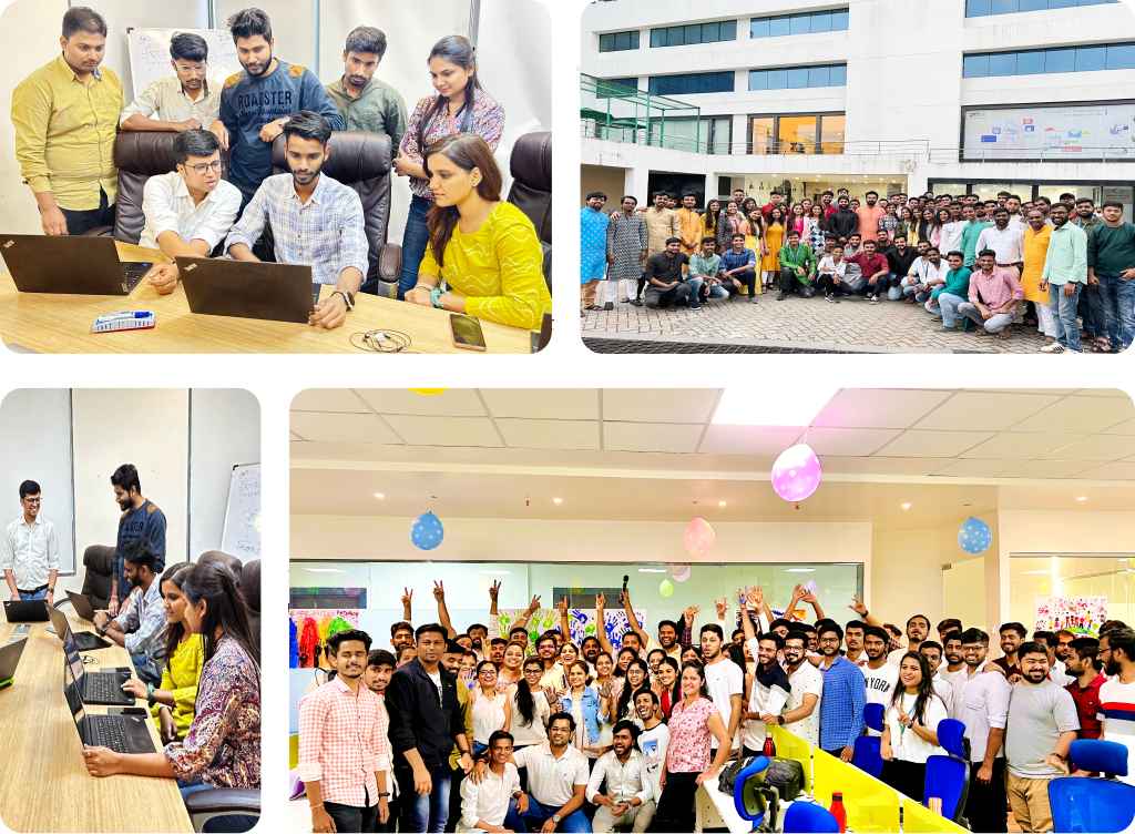 A team of expert AI developers discussing the project development plan