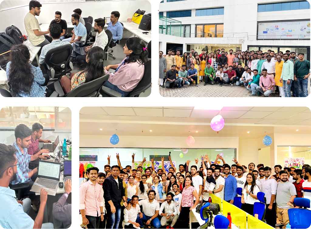 A team of expert Node.js developers discussing the project development plan